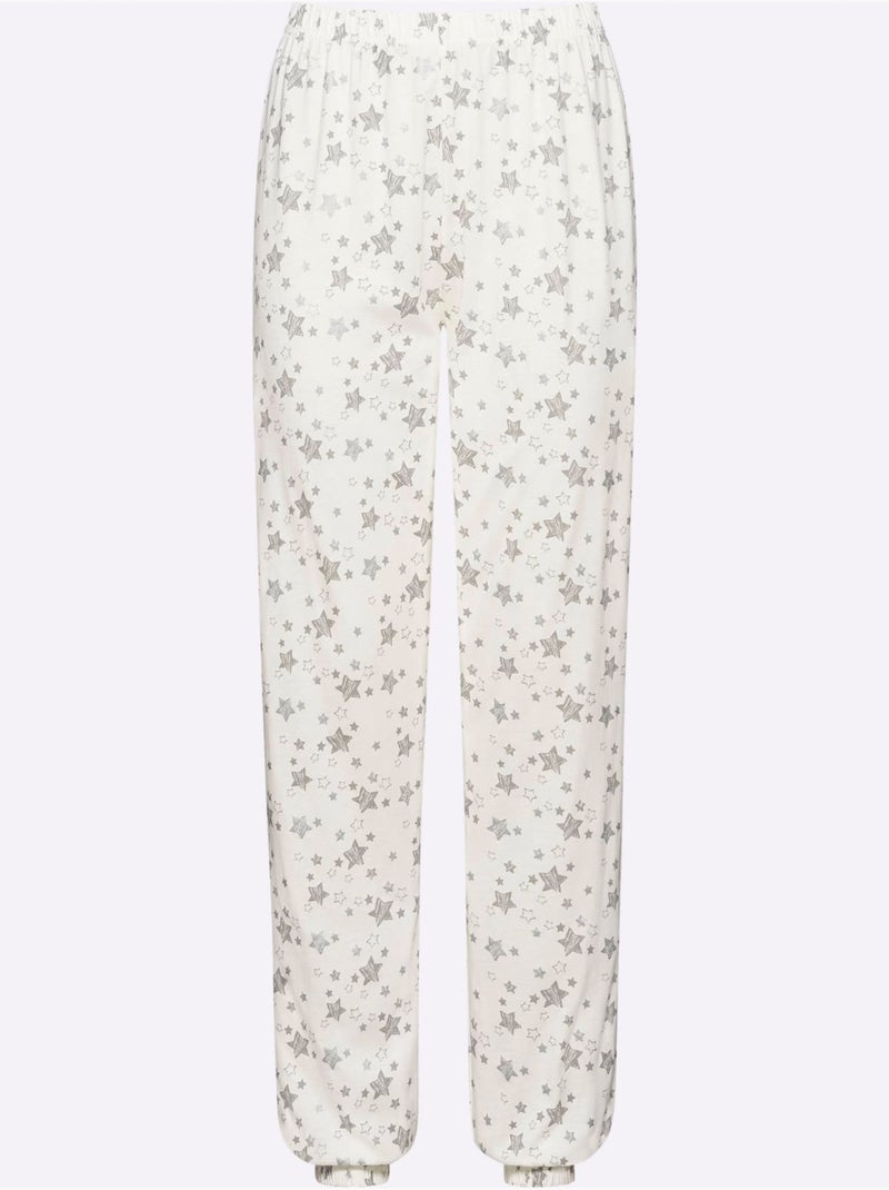 Pyjama jersey fin - taille standard - witt Ecru - Kiabi
