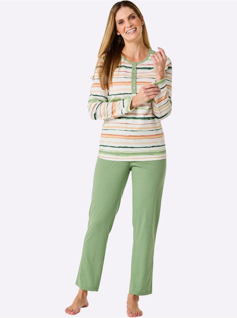 Pyjama Jersey Fin - Taille Standard - Witt Ecru - Kiabi