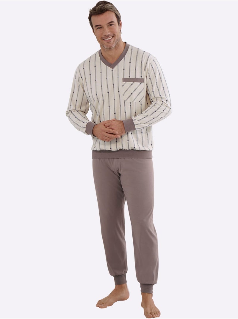 Pyjama Jersey Fin - Taille Standard - Witt Marron - Kiabi