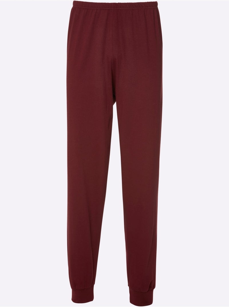 Pyjama Jersey Fin - Taille Standard - Witt Noir Bordeaux - Kiabi