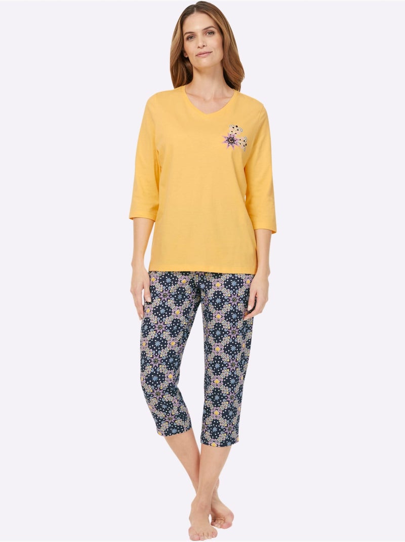 Pyjama jersey fin - taille standard - witt Noir Jaune Bleu - Kiabi