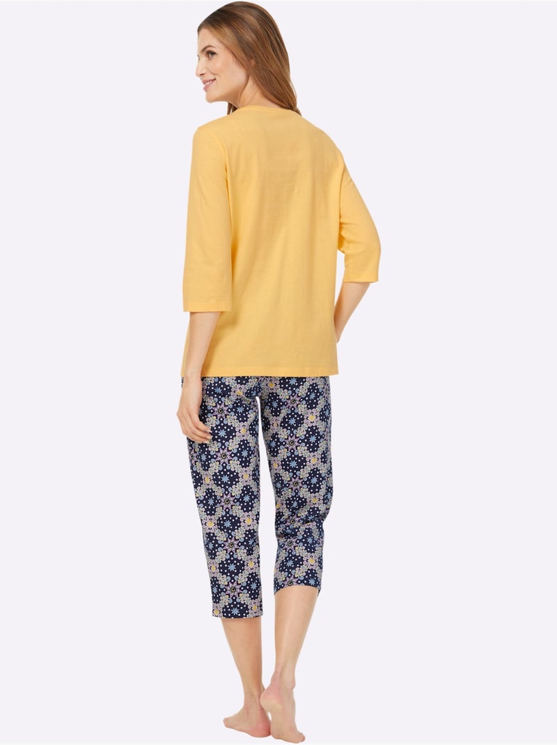 Pyjama jersey fin - taille standard - witt Noir Jaune Bleu - Kiabi