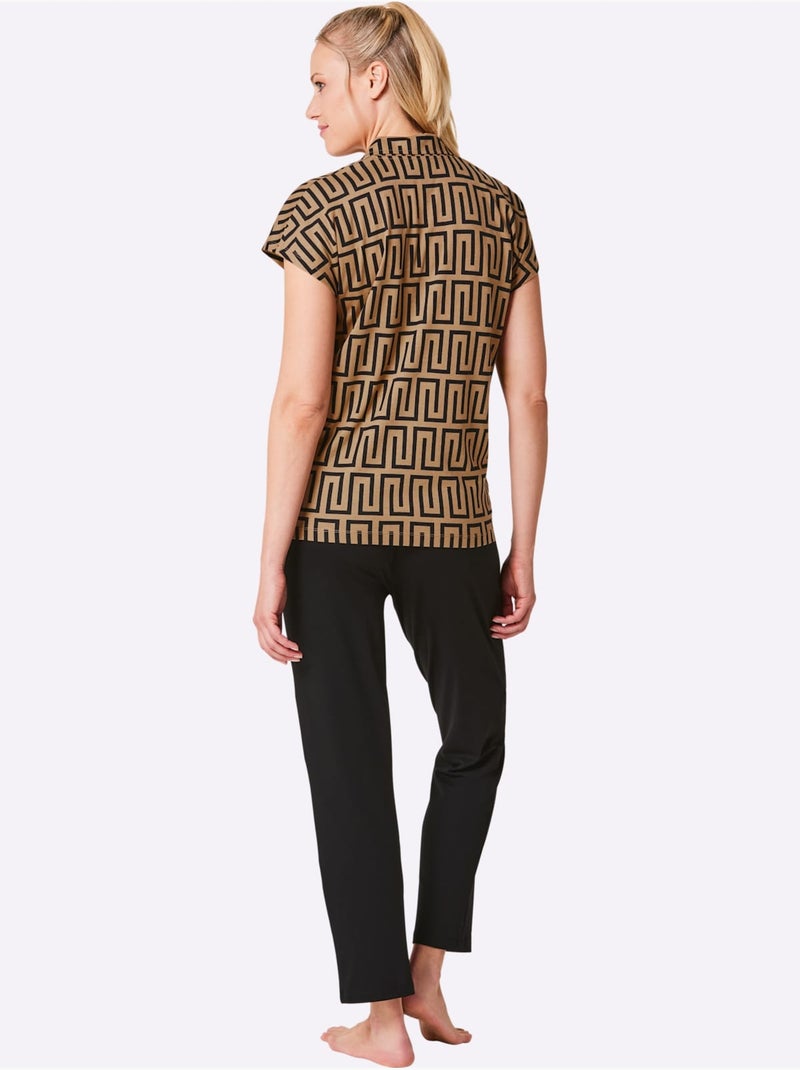 Pyjama Jersey Fin - Taille Standard - Witt Noir Marron - Kiabi