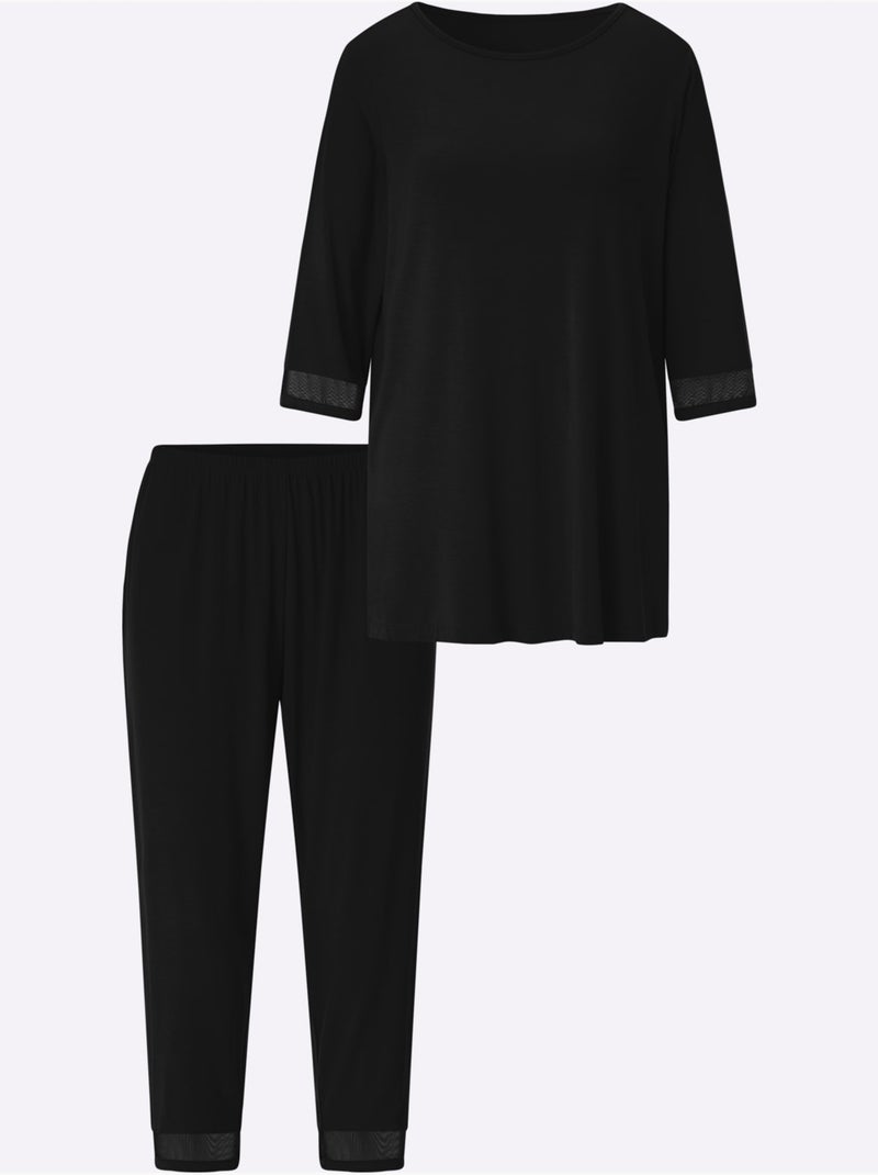 Pyjama Jersey Fin - Taille Standard - Witt Noir - Kiabi