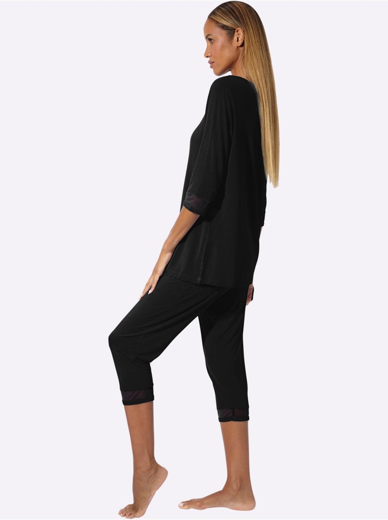 Pyjama Jersey Fin - Taille Standard - Witt Noir - Kiabi