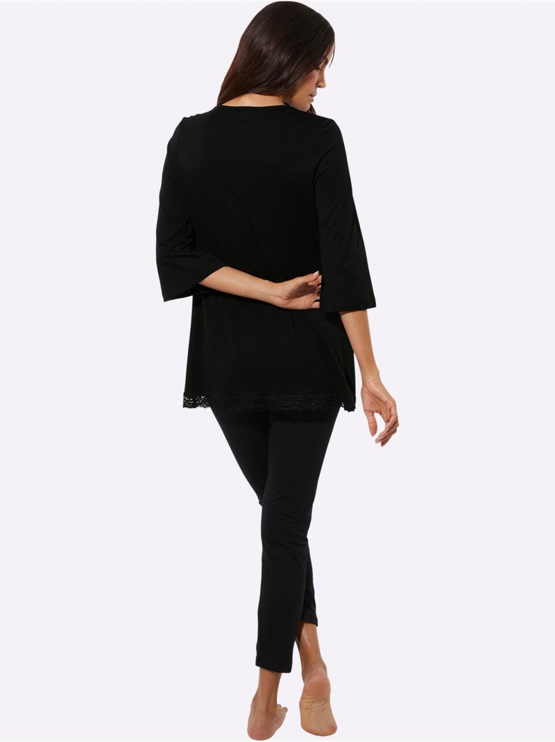 Pyjama Jersey Fin - Taille Standard - Witt Noir - Kiabi