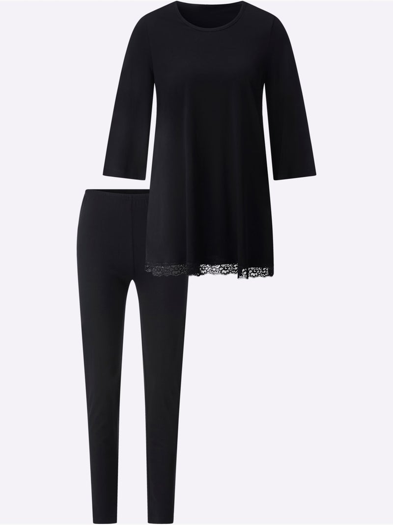 Pyjama Jersey Fin - Taille Standard - Witt Noir - Kiabi