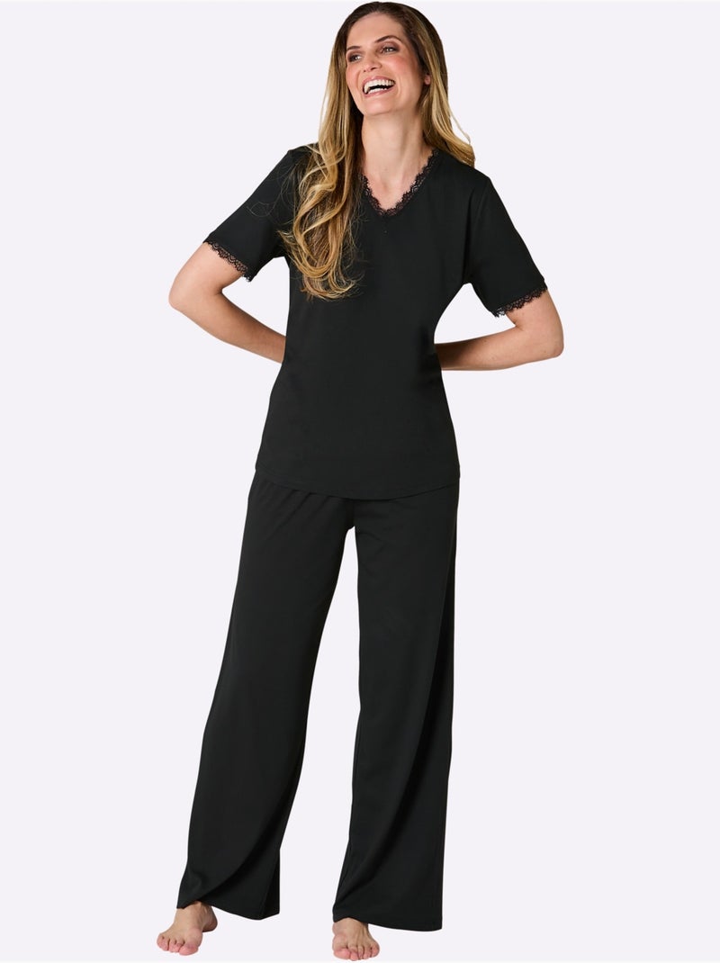 Pyjama Jersey Fin - Taille Standard - Witt Noir - Kiabi