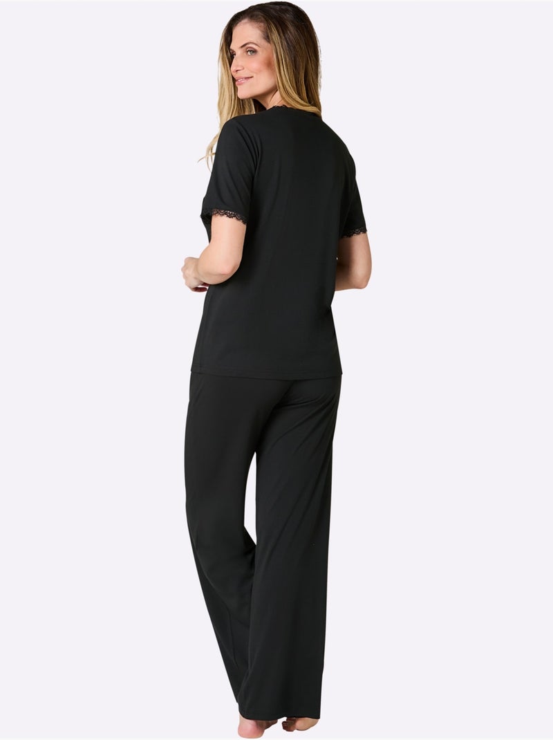 Pyjama Jersey Fin - Taille Standard - Witt Noir - Kiabi