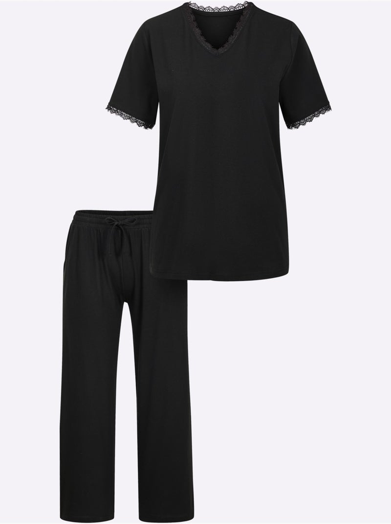 Pyjama Jersey Fin - Taille Standard - Witt Noir - Kiabi
