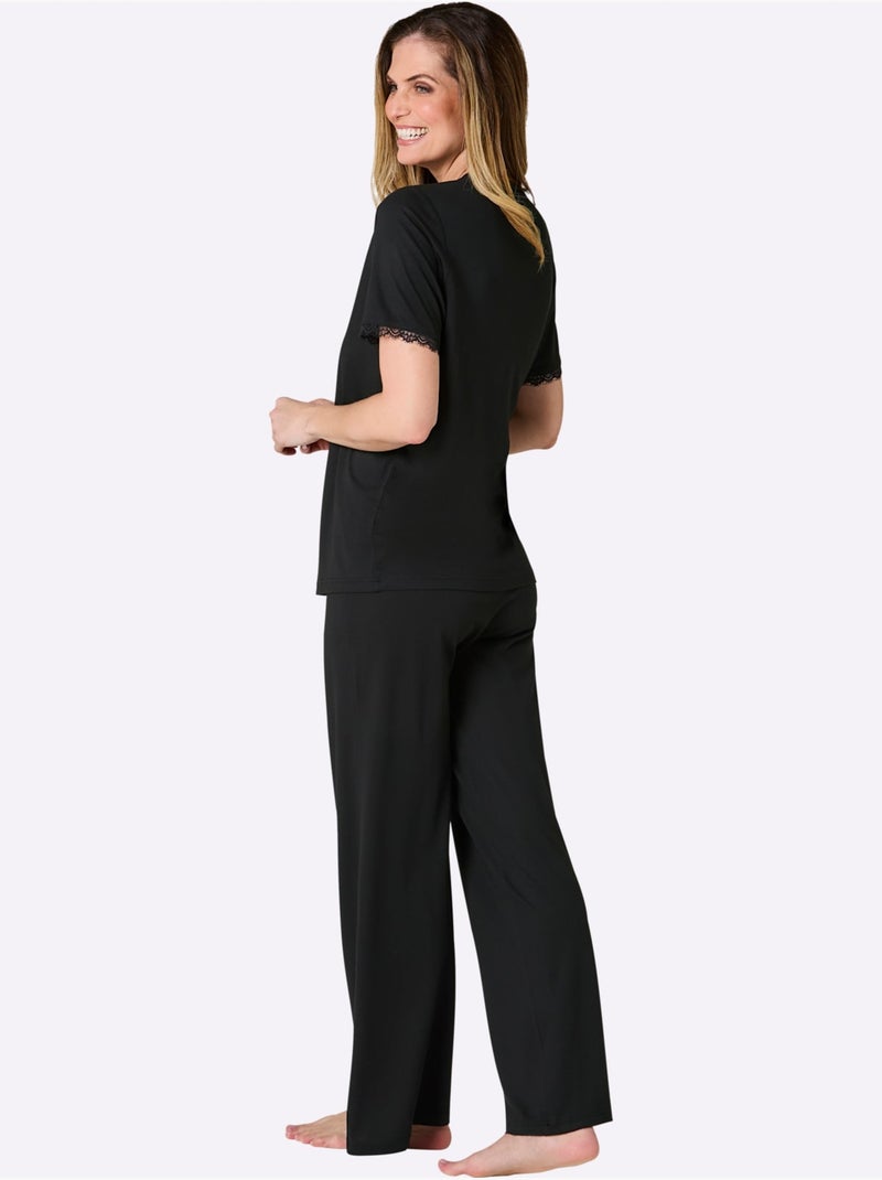 Pyjama Jersey Fin - Taille Standard - Witt Noir - Kiabi