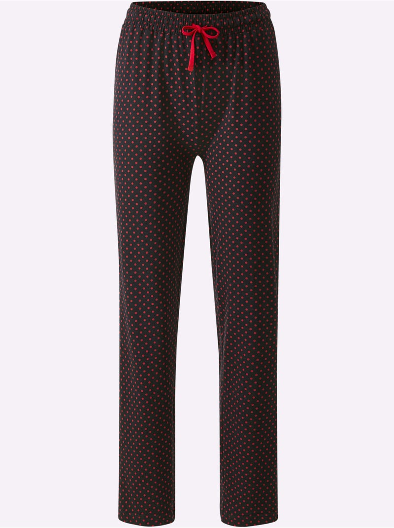 Pyjama Jersey Fin - Taille Standard - Witt Noir Rouge - Kiabi