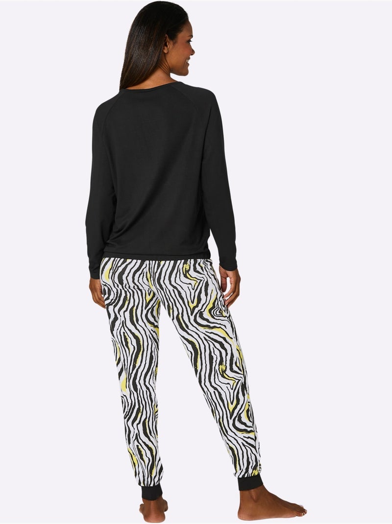 Pyjama Jersey Fin - Taille Standard - Witt Noir Vert - Kiabi