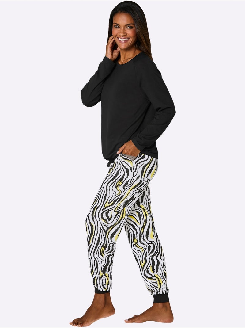 Pyjama Jersey Fin - Taille Standard - Witt Noir Vert - Kiabi
