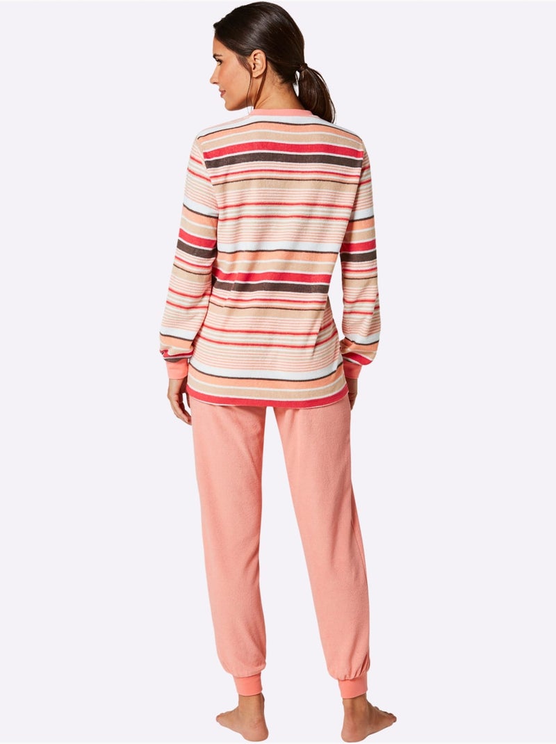 Pyjama jersey fin et éponge - taille standard - witt Abricot - Kiabi