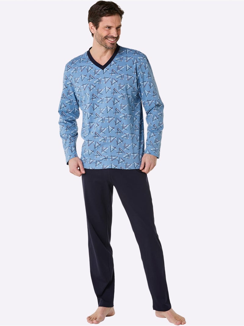Pyjama Jersey Fin Et éponge - Taille Standard - Witt Bleu Bleu marine - Kiabi