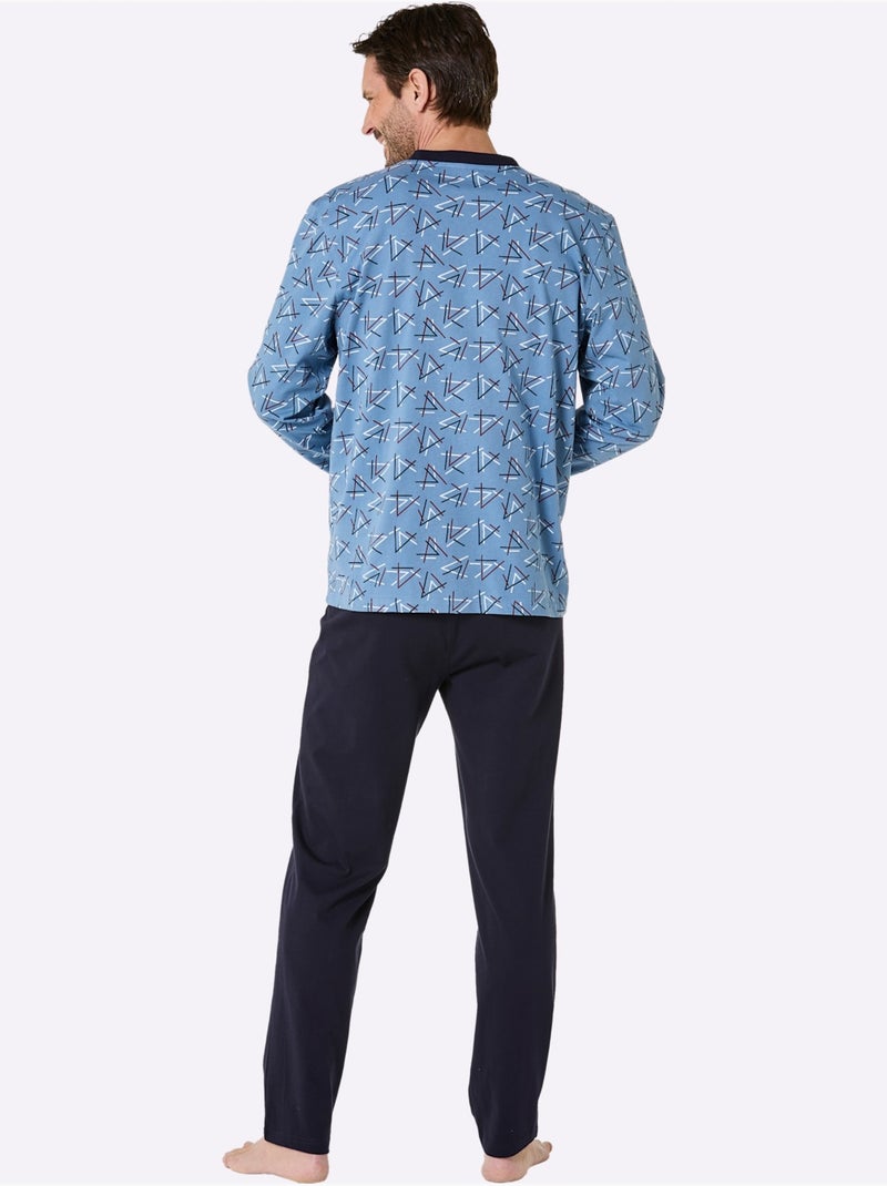 Pyjama Jersey Fin Et éponge - Taille Standard - Witt Bleu Bleu marine - Kiabi