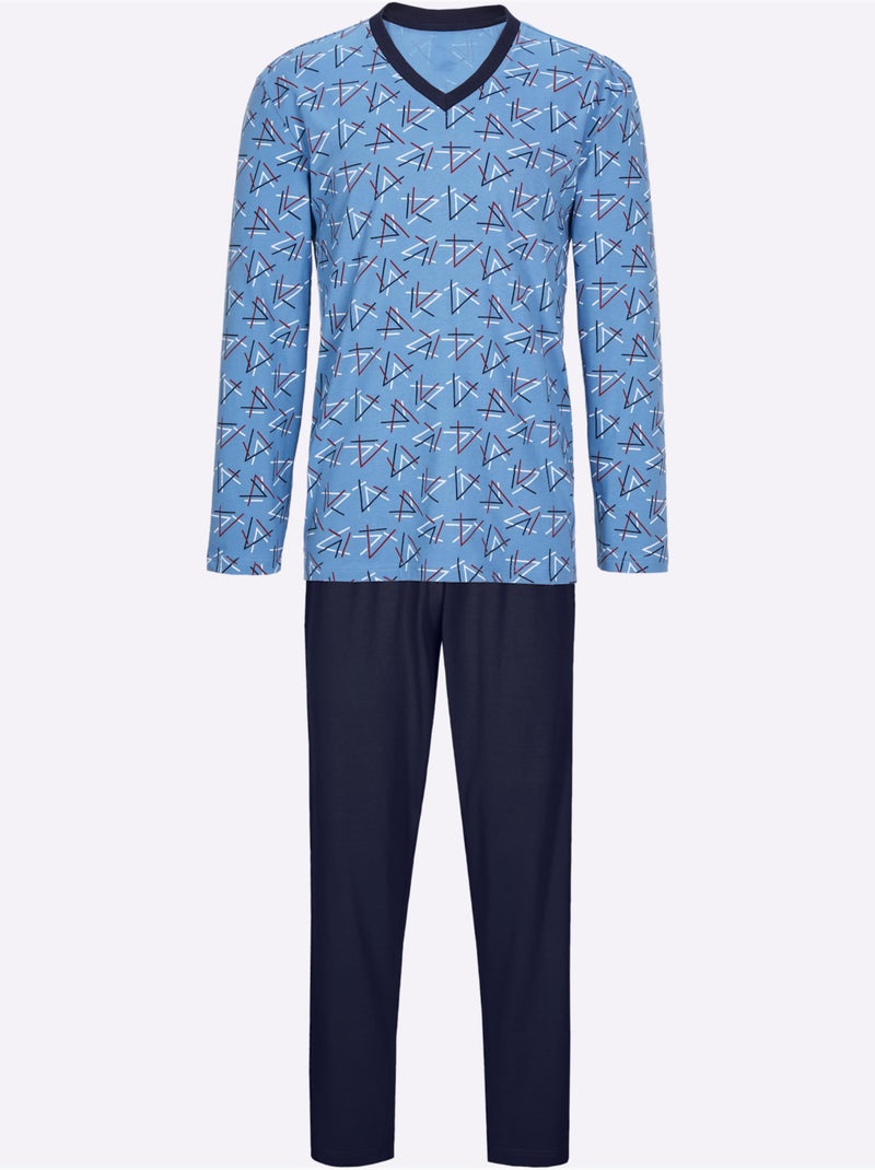 Pyjama Jersey Fin Et éponge - Taille Standard - Witt Bleu Bleu marine - Kiabi