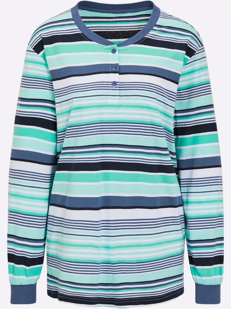 Pyjama jersey fin et éponge - taille standard - witt Bleu Vert - Kiabi