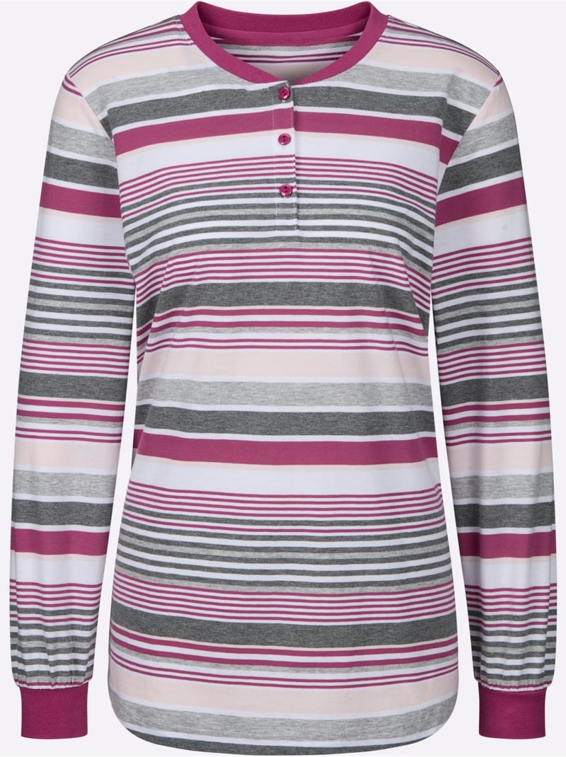 Pyjama jersey fin et éponge - taille standard - witt Bruyère/Menthe - Kiabi