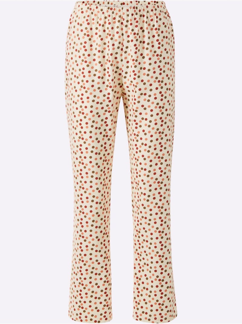 Pyjama jersey fin et flanelle - taille standard - witt Ivoire - Kiabi