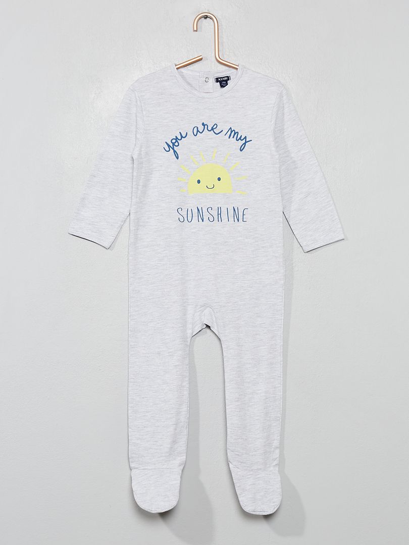 Pyjama jersey imprimé gris/soleil - Kiabi