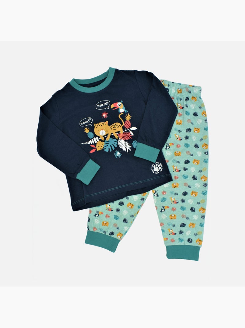 Pyjama Jersey 'jungle Tiger''doo&bo' Bleu - Kiabi