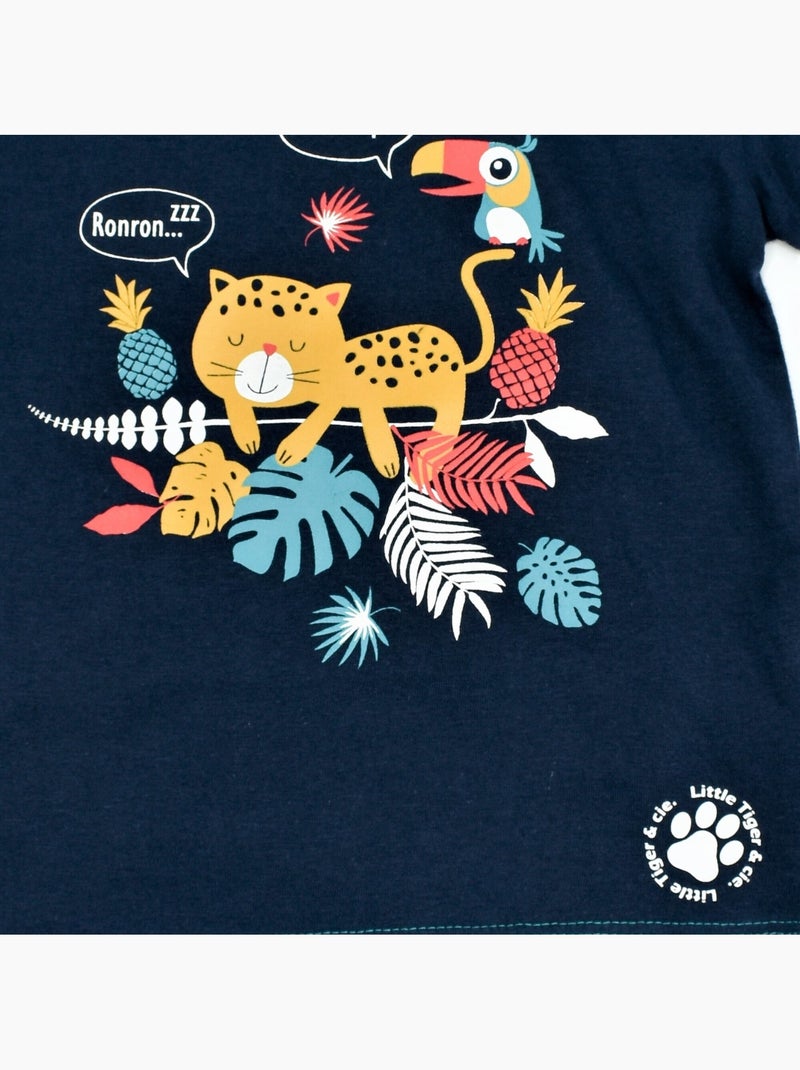 Pyjama Jersey 'jungle Tiger''doo&bo' Bleu - Kiabi