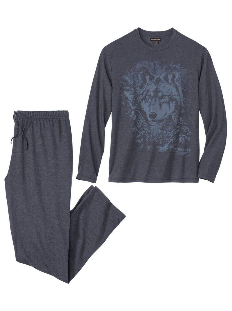 Pyjama Jersey Loups  - Atlas For Men Bleu marine - Kiabi