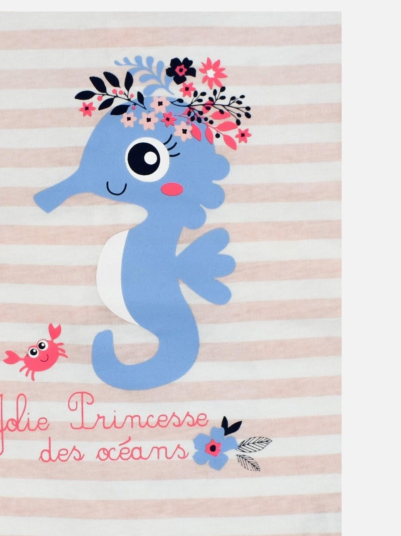 Pyjama Jersey 'mini Princesse''doo&bo' rose clair - Kiabi