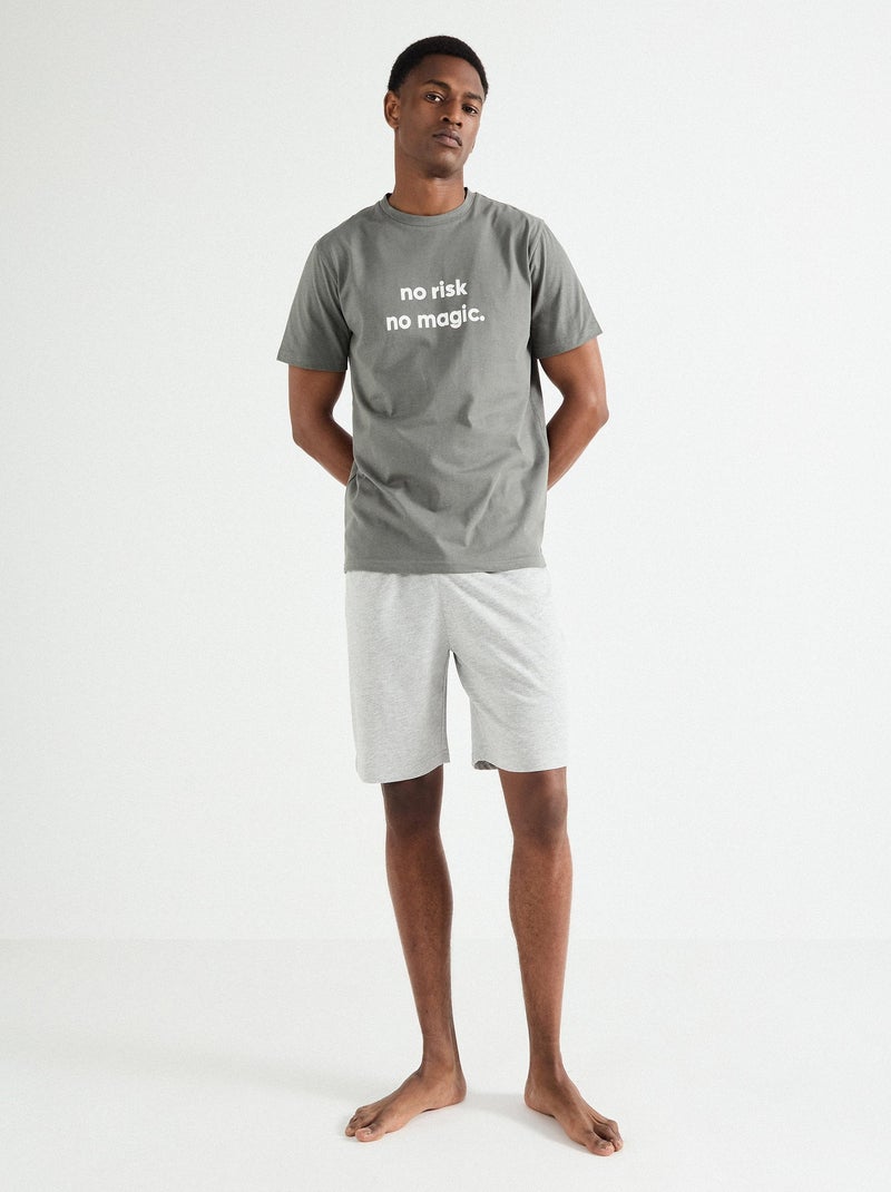 Pyjama Jersey MO Fashion Gris - Kiabi