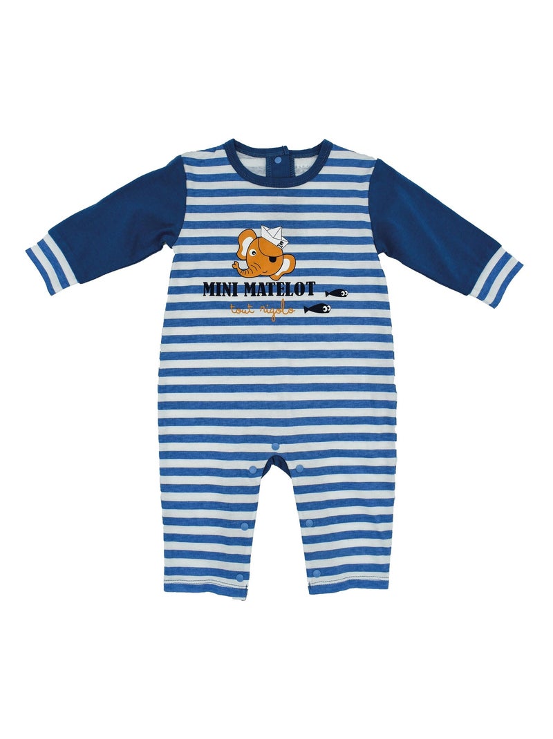 Pyjama Jersey 'petit Moussaillon''doo&bo' bleu marine - Kiabi