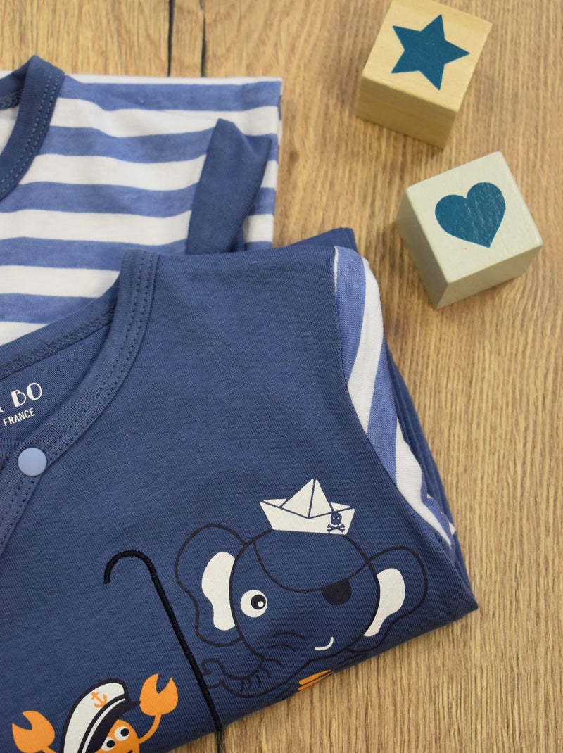 Pyjama Jersey 'petit Moussaillon''doo&bo' bleu marine - Kiabi