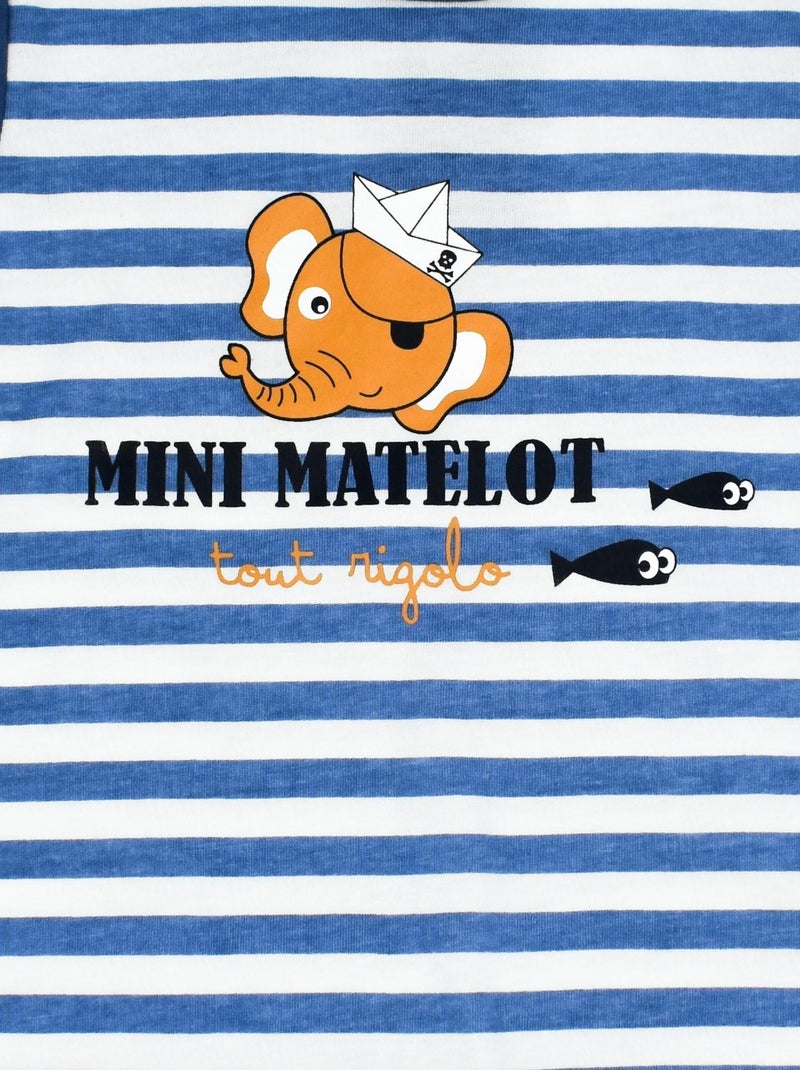 Pyjama Jersey 'petit Moussaillon''doo&bo' bleu marine - Kiabi