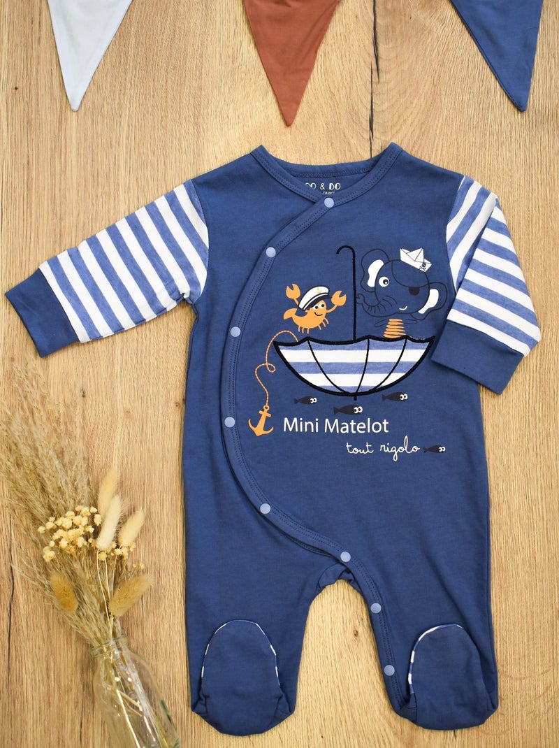 Pyjama Jersey 'petit Moussaillon''doo&bo' bleu marine - Kiabi
