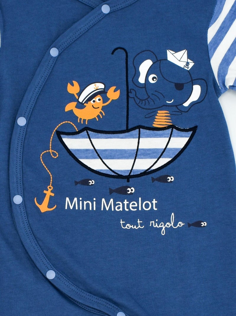 Pyjama Jersey 'petit Moussaillon''doo&bo' bleu marine - Kiabi