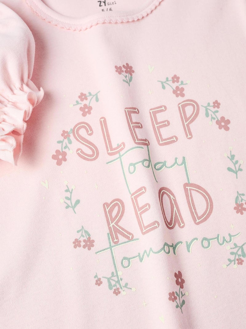 Pyjama jupe en tulle qui brille dans l'obscurité LITERARY WORLD Rose clair - Kiabi