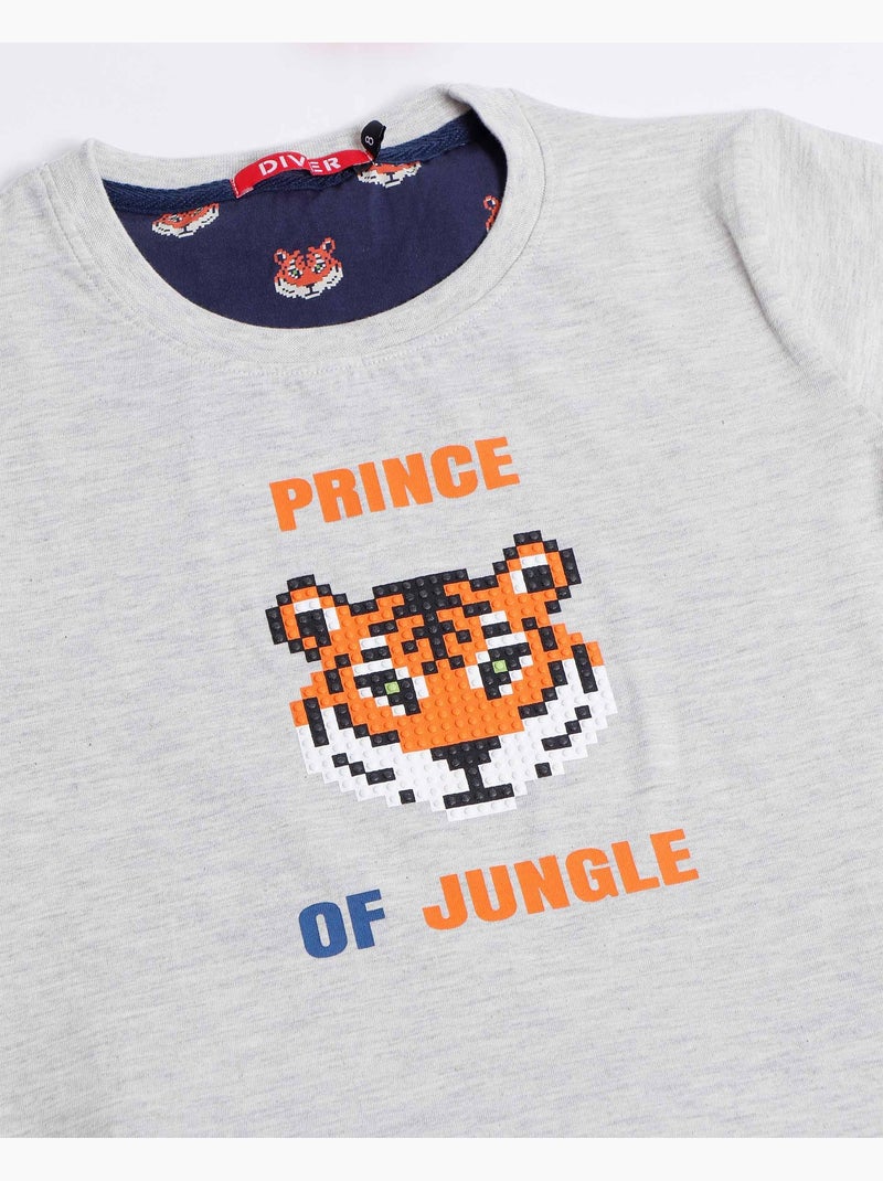 Pyjama King à manches courtes DIVER pour garçon Gris chiné - Kiabi