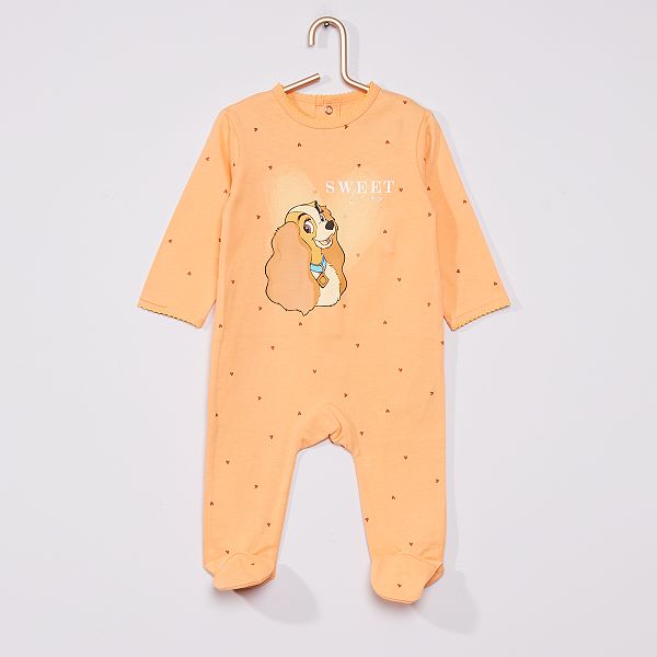 Pyjama La Belle Et Le Clochard De Disney Bebe Fille Orange Kiabi 10 00