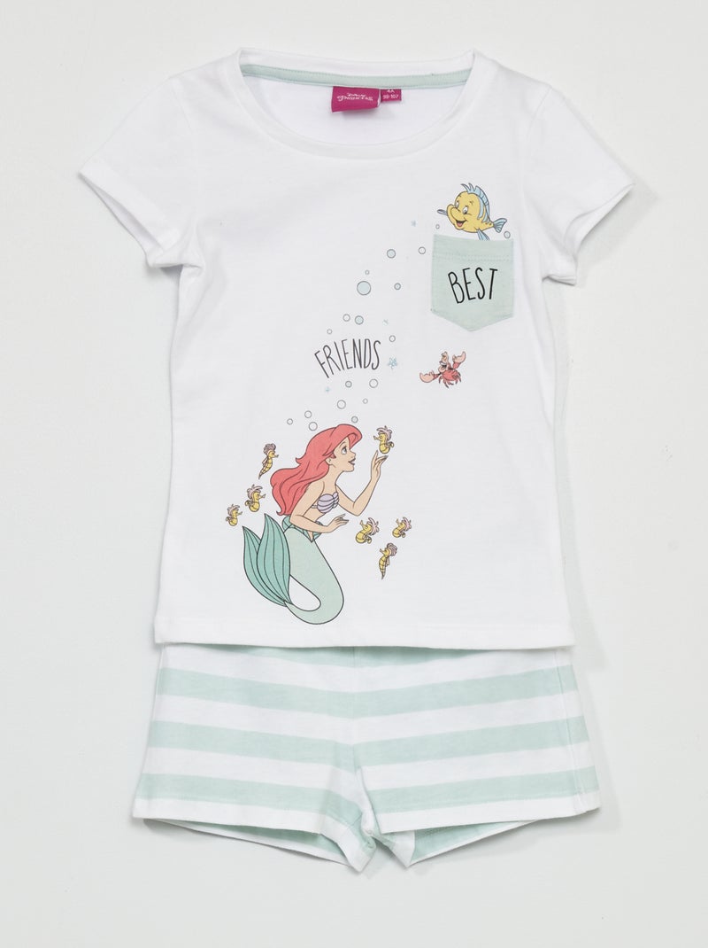 Pyjama 'La petite sirène' 'Disney' - 2 pièces blanc/vert - Kiabi