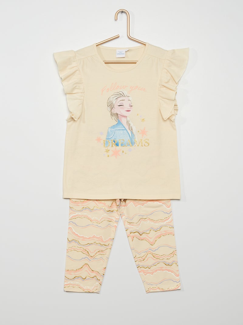 Pyjama 'La Reine des Neiges' 2 pièces beige - Kiabi