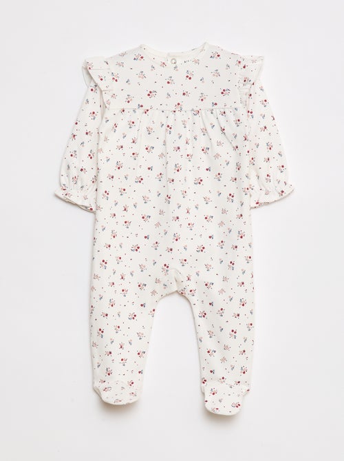 Pyjama léger avec volants et motif floral - Kiabi