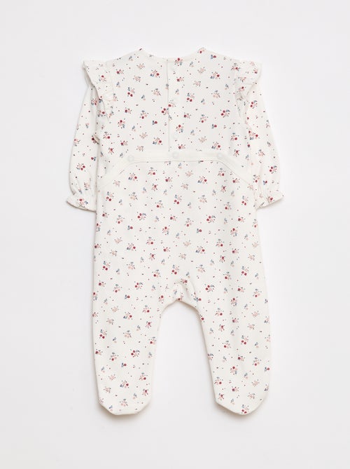Pyjama léger avec volants et motif floral - Kiabi