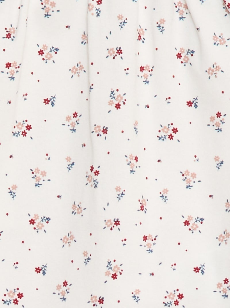 Pyjama léger avec volants et motif floral Blanc - Kiabi