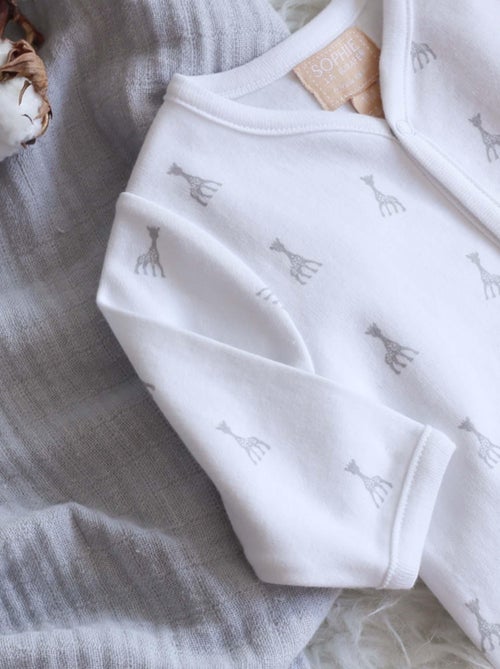 Pyjama léger blanc Sophie la girafe (3 mois) - Kiabi