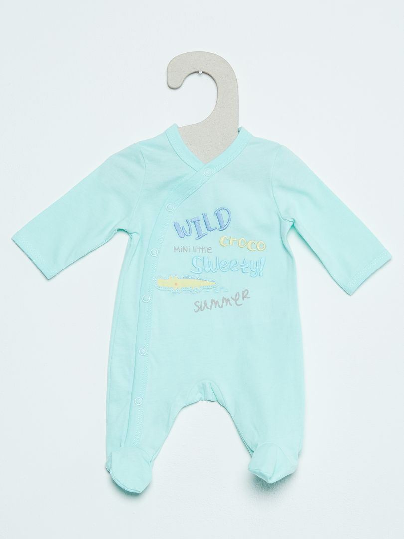 Pyjama L Ger En Coton Turquoise Kiabi