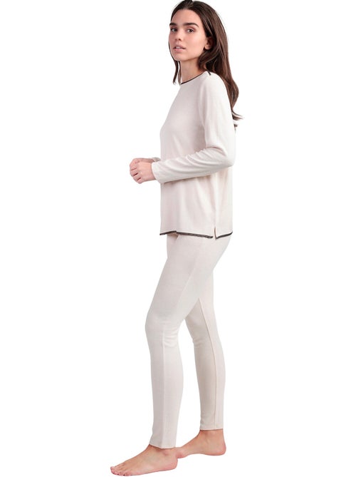 Pyjama legging top manches longues col rond Elegant At Home - Kiabi
