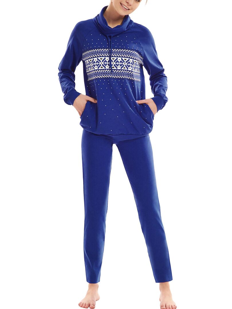 Pyjama leggings top manches longues Starlight Bleu - Kiabi