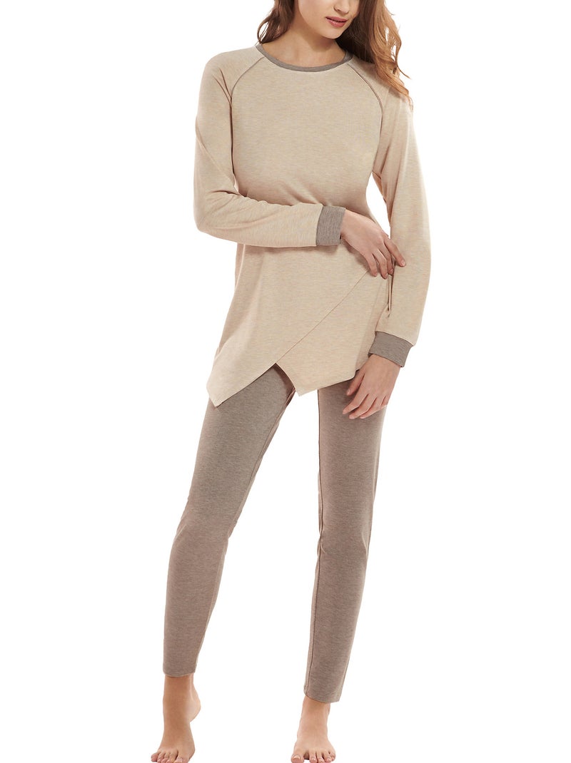 Pyjama leggings tunique Kelly Beige - Kiabi