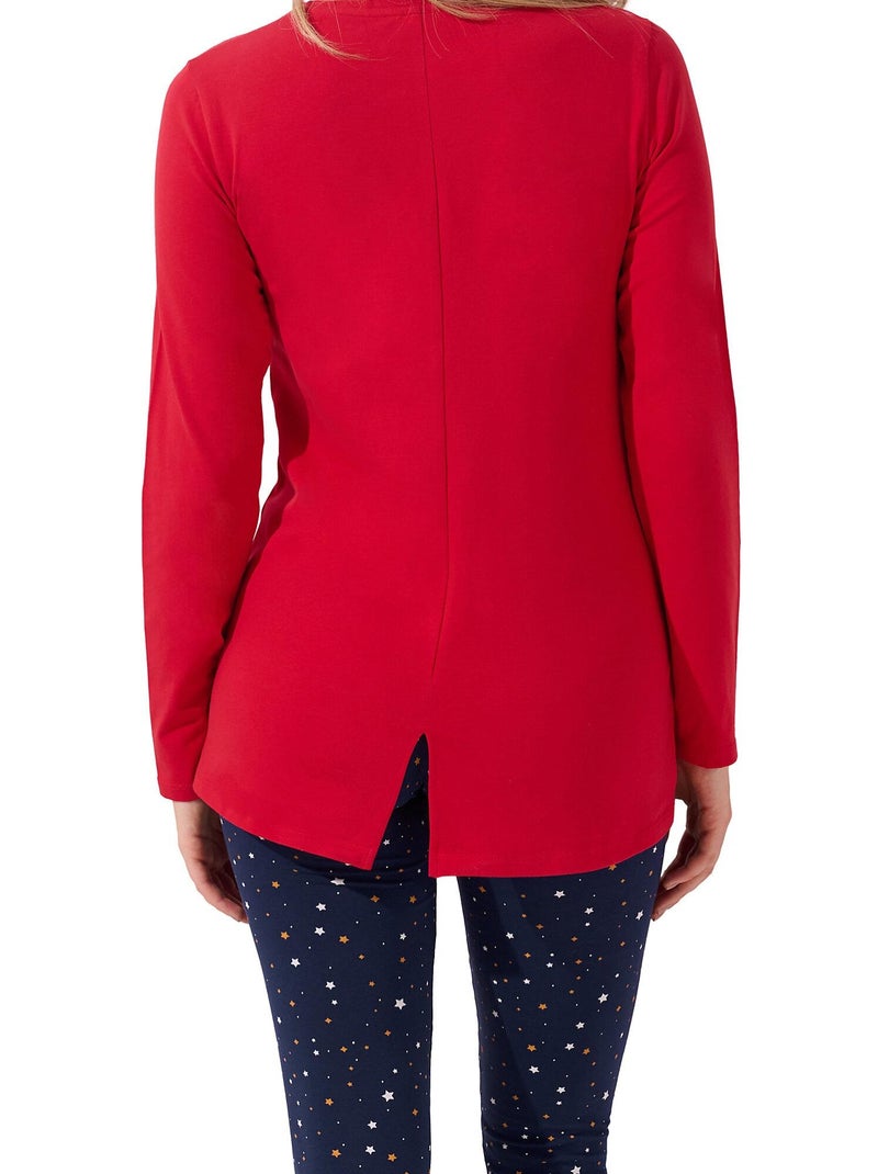 Pyjama leggings tunique manches longues Twinkle Star Rouge - Kiabi